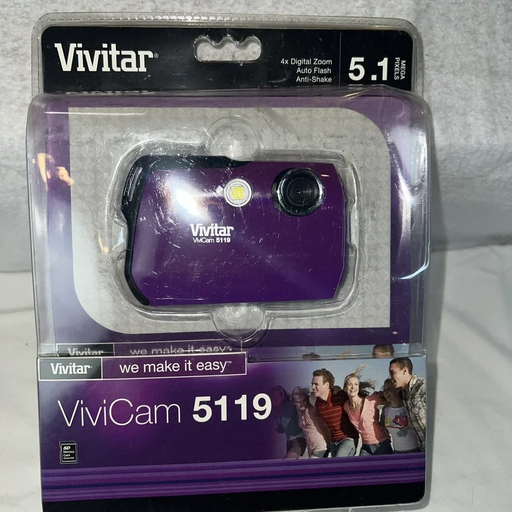 Vivitar Vivicam 5119 5.1 Mega Pixels Compact Digital Camera Purpl Factory Sealed